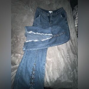 high waisted Split seam bell bottom jeans
